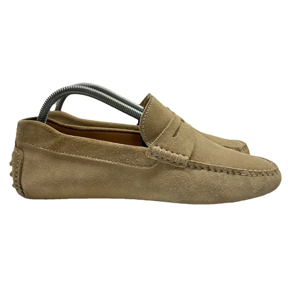 Jack Erwin Parker Penny Driving Loafers Men's Size 8 Classic Shoes Beige Suede